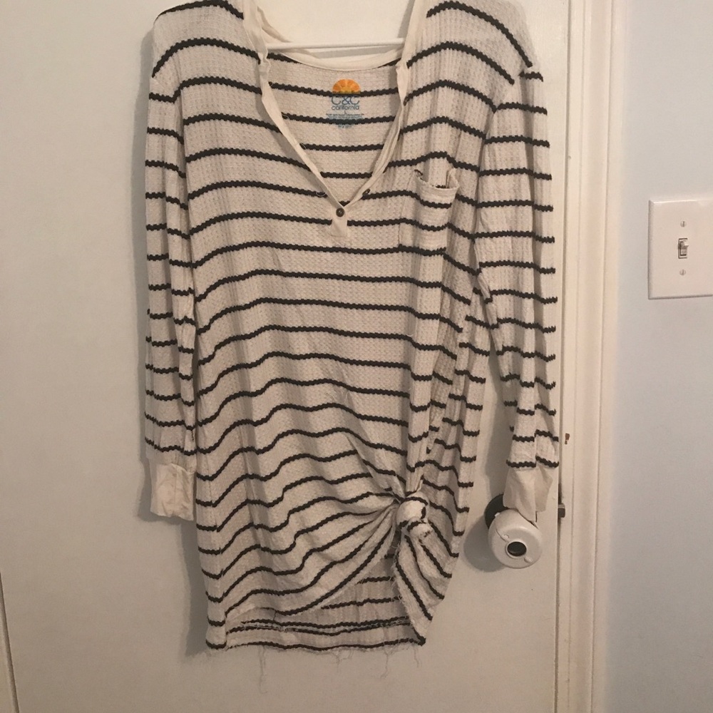 C&C California Striped Henley Thermal